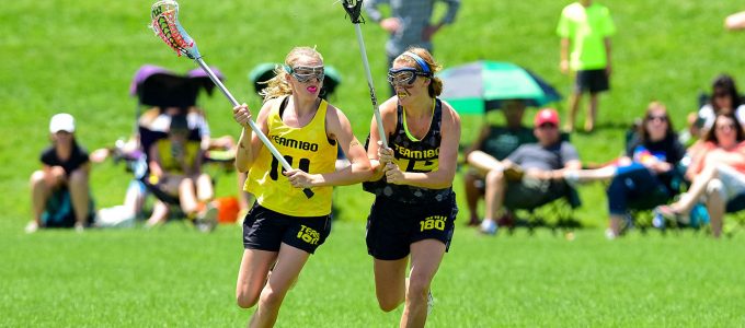 Team 180 Sports Girls playing on a field together