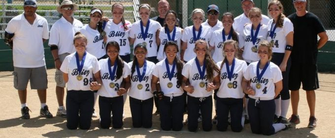NorCal Blitz Softball team with medals